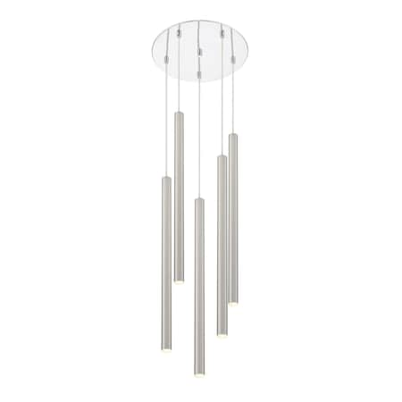 Z-LITE Forest 5 Light Island/Billiard, Chrome & Brushed Nickel 917MP24-BN-LED-5RCH